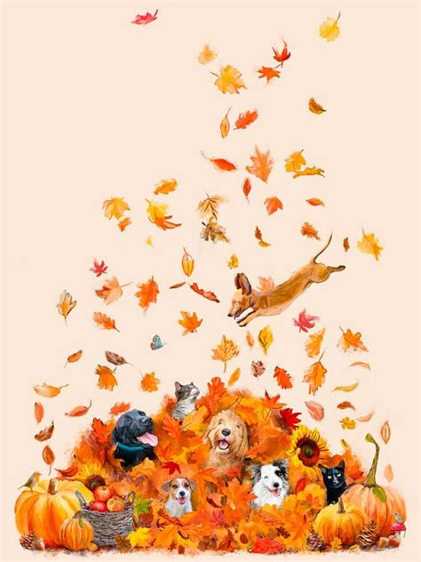 Fall - Leaf Pile Pals Canvas Wall Art | Autumn leaves art, Fall artwork ...