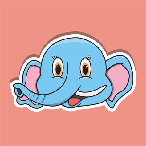 Adesivo Faccia Di Animale Con Design Del Personaggio Di Elefante