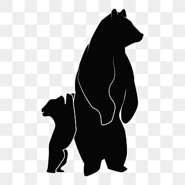 Black Bear Cub Silhouette Transparent Background, Big Bear Cubs ...