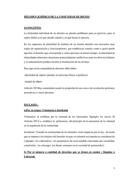 Tema Comunidad De Bienes R Gimen Jur Dico De La Comunidad De