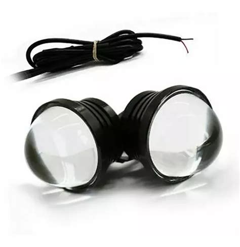 Par Estrobos Focos Faros Led Ojo De Guila Blanco Moto Auto Mercadolibre