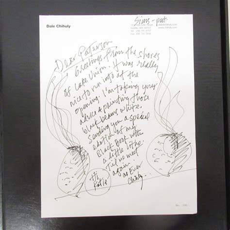 Dale Chihuly Signed And Rare Black Book And Intaglio Print And Letter