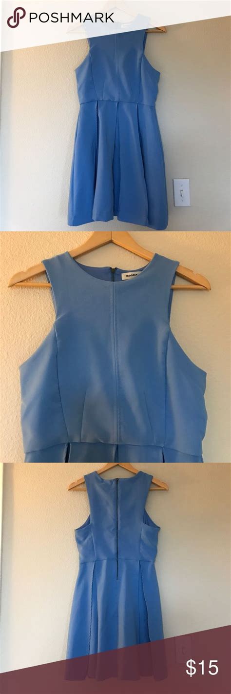 Monteau Blue Pleated Dress Size Large