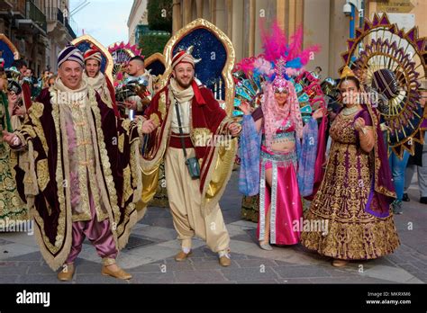 Beautiful carnival costumes during Carnival in Valletta, February 2018 ...