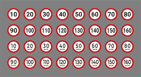 Premium Vector Speed Limit Sign Collection