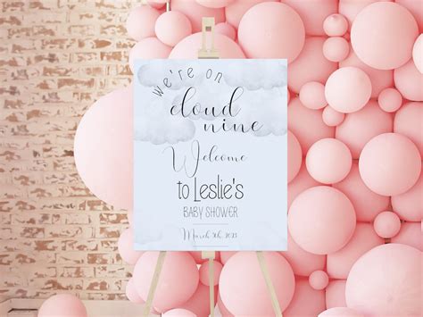 Cloud Baby Shower Welcome Sign Cloud Baby Shower Bundle Visit Our