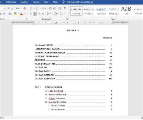 Cara Membuat Daftar Isi Untuk Skripsi Otomatis Di Ms Word Media Pembelajaran