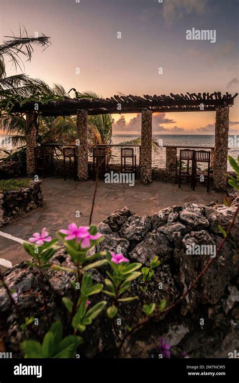 Sunrise With View Indian Ocean Nyali Beach Kenya Africa Stock Photo