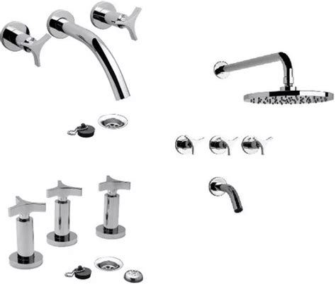 Juego Griferia Fv Triades Ducha Lavatorio Pared Bidet Cromo