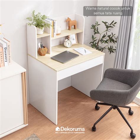jual dekoruma arata meja belajar kayu  rak buku meja kerja