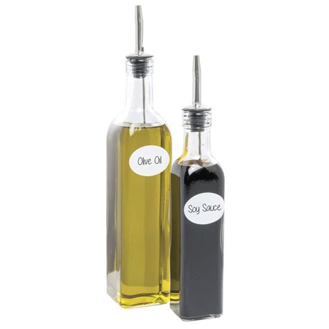 Hubert Oz Clear Glass Olive Oil Bottle With Stainless Steel Pourer