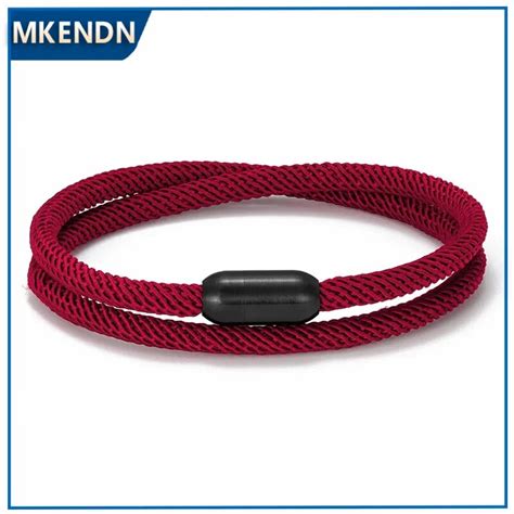 MKENDN Pulsera De Cuerda N Utica De Doble Hebra Para Hombre Brazalete