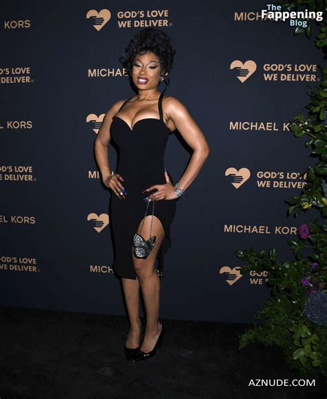 Megan Thee Stallion Sexy Flaunts Her Hot Cleavage And Legs In A Stunning Black Dress At Golden