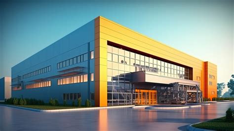 Factory Buildings 3d Illustration Of An Industrial Building With Modern ...