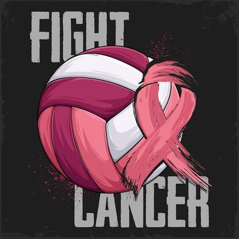 Premium Vector Hand Drawn Breast Cancer Awareness Pink Volleyball