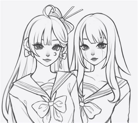 Anime Best Friend Coloring Pages