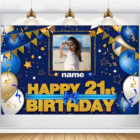 Custom Happy 21st Birthday Decorations Banner 21 Years