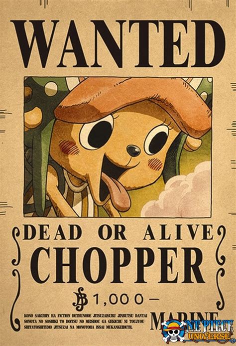 Chopper Wanted Poster Cm Wall Decoration Official One Piece Merch