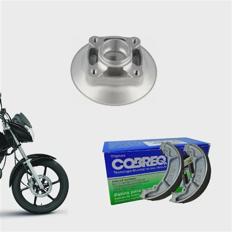 Combo Suporte Coroa Flange Roda Traseira Cobreq Cg Titan Fan Mix