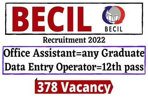 Becil Recruitment Apply Online For Office Assistants Deo