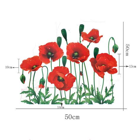 POPPY FLOWER Wall decals Removable Wall Sticker – HM Decal