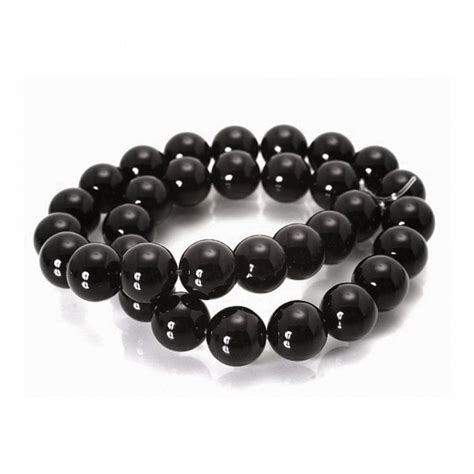 Black Agate Semi Precious Stones Mm Cm String Beads And Beading