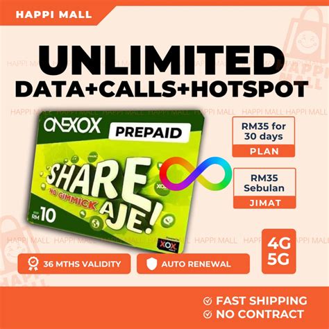 ONEXOX Unlimited Data Hotspot Simkad + Unlimited Call, Celcom Digi Coverage, Modem Router Sim ...