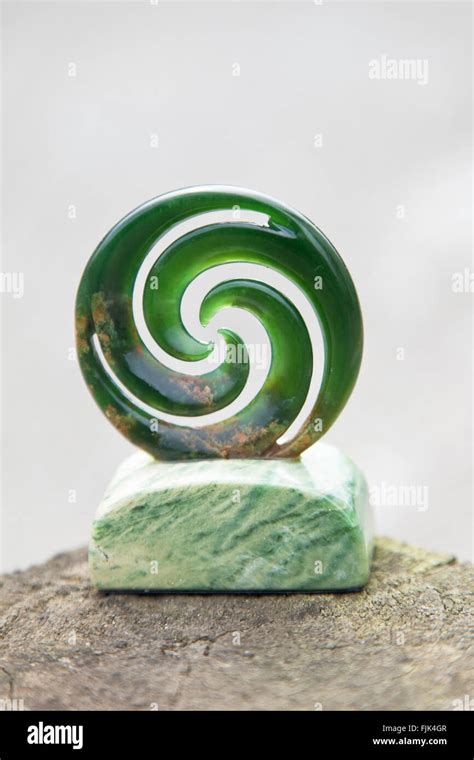 New Zealand Jade Also Called Greenstone Or Pounamou Carved Into