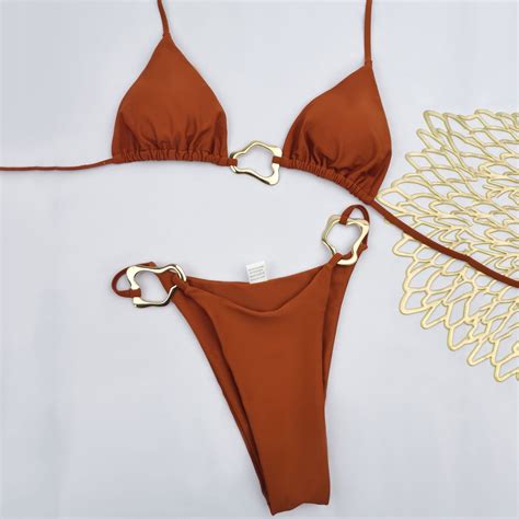 Jjayotai No Boundaries Bikini Sets For Women Thong Cheeky Two Piece Swimsuit Ring Linked