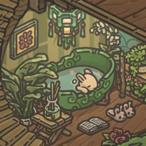 An Animated Image Of A Living Room With Plants