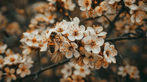 Premium Photo Bee In Flower Soft Shadows Professional Color Grading