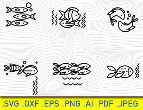 Fish Svg Cut File Fish Clip Art Fish Clipart Svg Fish Etsy