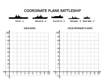 Coordinate Plane Battleship By Dude In The Classroom Tpt