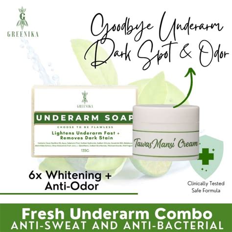 [ 6x Whitening Anti Odor ] Greenika Fresh Underarm Combo Soap Tawas