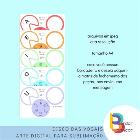 Discos Das Vogais Arte Digital Shop Bazar E Cia