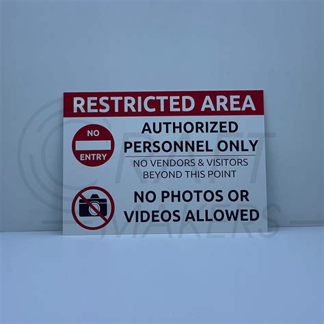 Buy Restricted Area Authorized Personnel Only No Photos Or Videos