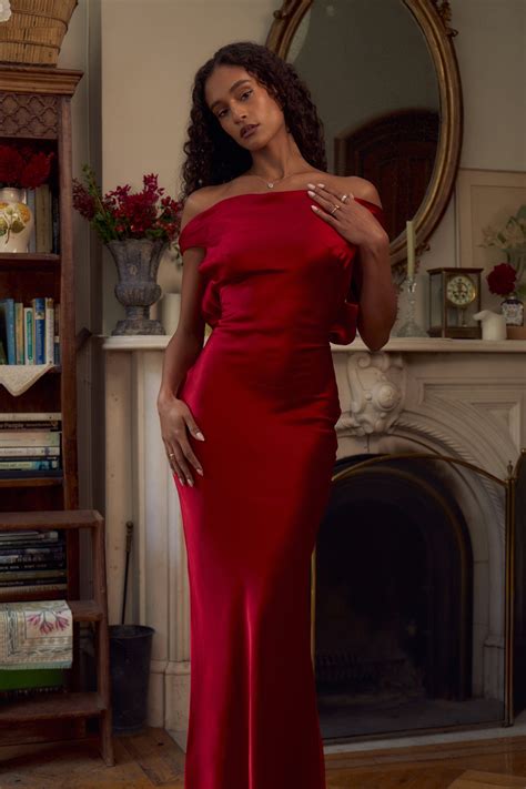 Plunging Back Cowl Dress in Scarlet - Mirror Palais