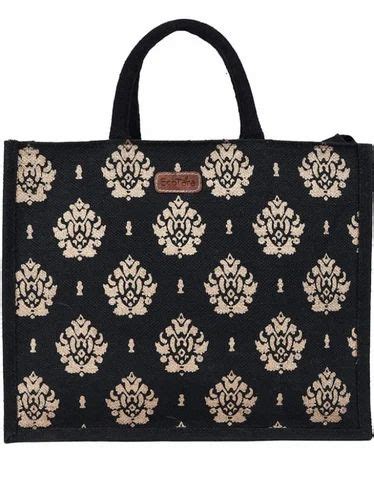 Short Cotton Padded Black Fancy Jute Bag Capacity 5l At Rs 65 Per