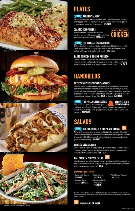 Nutrition Dave And Busters Menu | Besto Blog