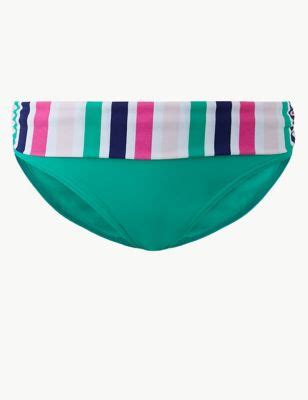 Striped Roll Top Bikini Bottoms M S Collection M S