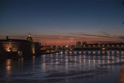 Toulouse Sunset Light Skyline Stock Image Image Of Long Cityscape