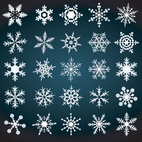 A variety of beautiful snowflake pattern (23139) Free EPS Download / 4 ...