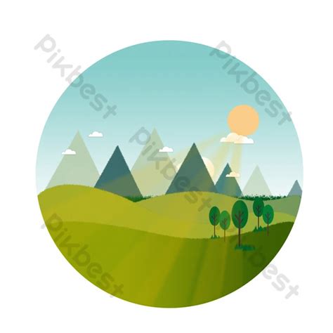 Cartoon Berdeng Bundok | Imahe ng PNG PSD Libreng Download - Pikbest