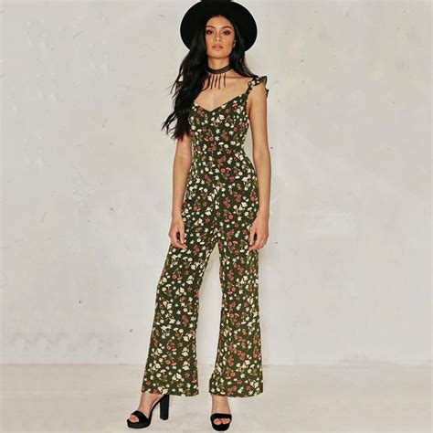 2019 Jumpsuits Women Summer Boho Chiffon Rompers Womens Jumpsuit Floral