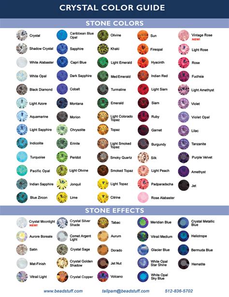 Swarovski Crystal Color Chart