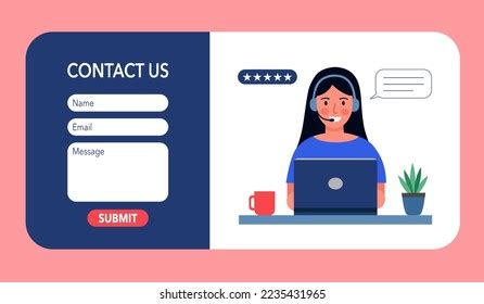 Contact Us Form Template Flat Design Stock Vector (Royalty Free) 2235431965 | Shutterstock