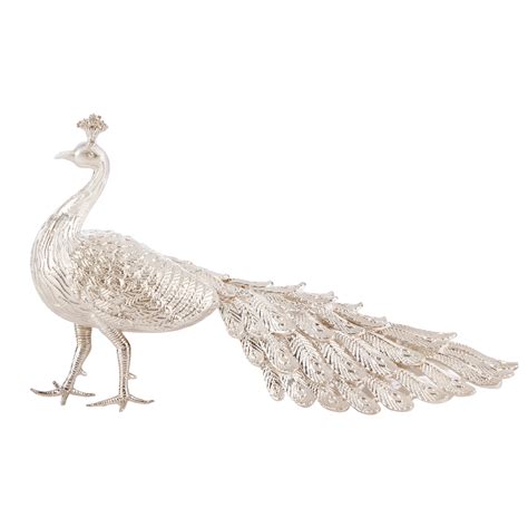 Sterling Silver Peacock Statue Osasbazaar