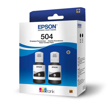 Pack De Botellas De Tinta Original Epson T504 Negro 127ml 2 Unidades