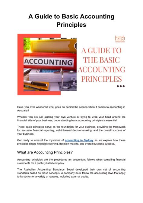 Ppt A Guide To Basic Accounting Principles Powerpoint Presentation