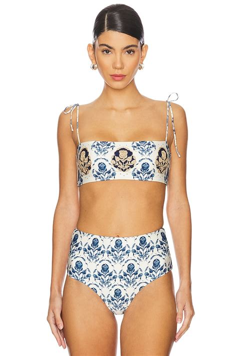 Agua By Agua Bendita Primavera Relato Bikini Top In Blue Ivory Multicolor REVOLVE